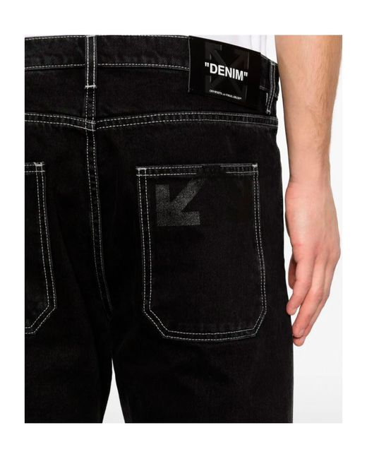 Off-White c/o Virgil Abloh Black Half Arrow Slim Relax Jeans for men