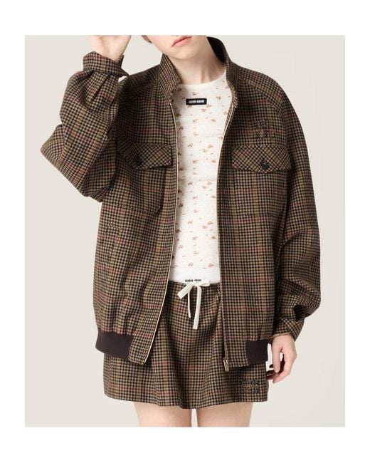 Miu Miu Multicolor Checked Mini Skirt