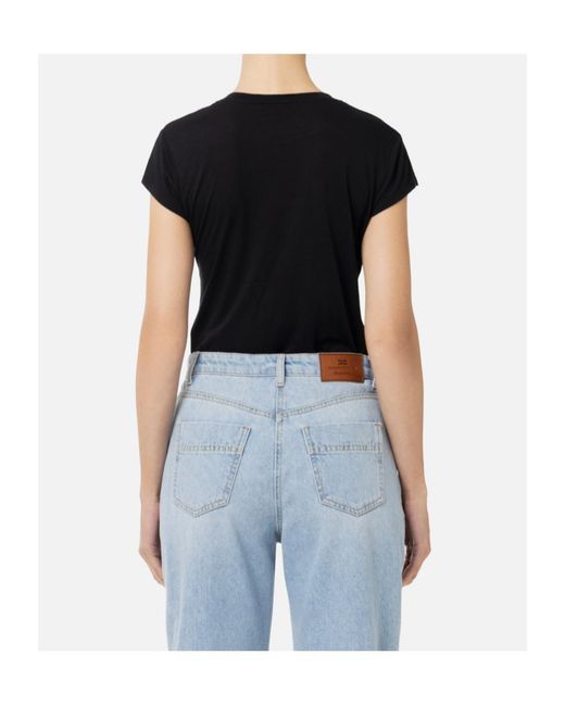 Elisabetta Franchi Blue Embroidered Jersey T-Shirt