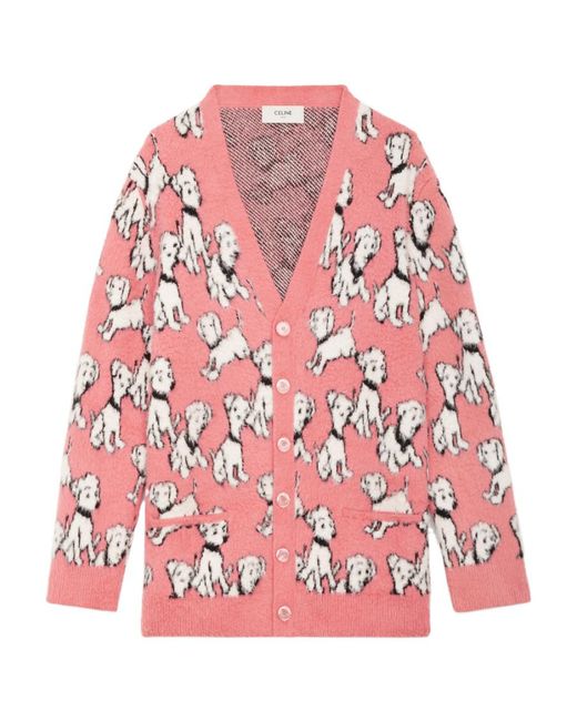 Céline Red Artist Jacquard Cardigan for men