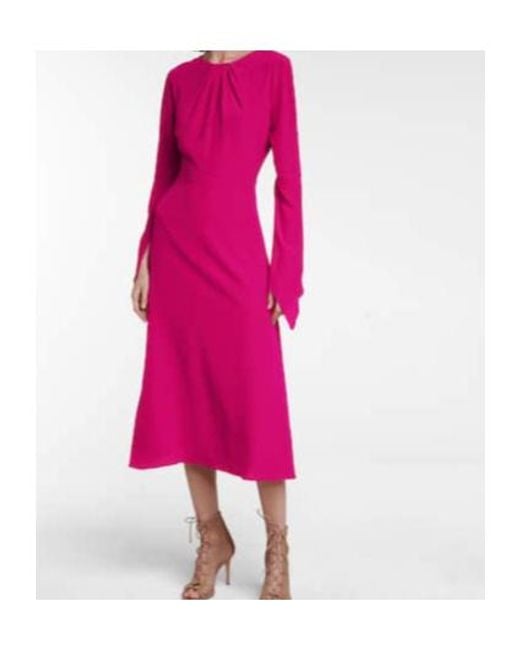 Victoria Beckham Pink Backless Mid-Length Dress