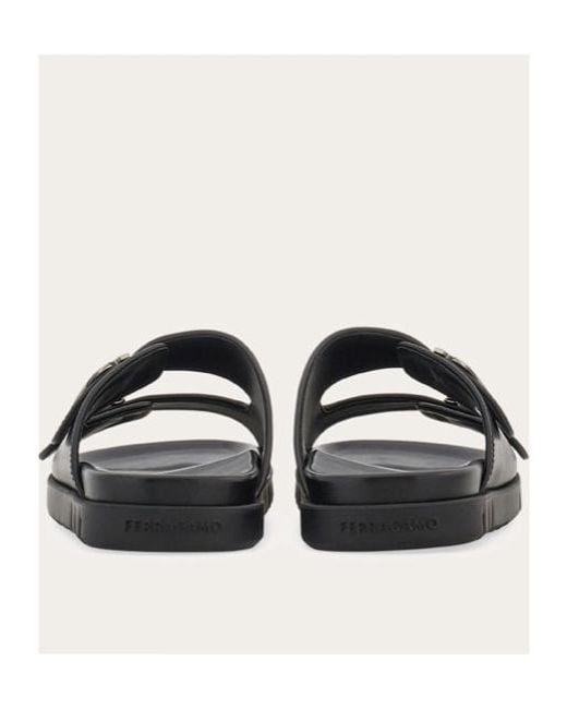 Ferragamo Black Ferragamo Double-Strap Sandals for men