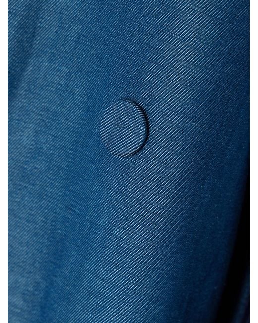 Gabriela Hearst Blue Braden Double-Breasted Trench Coat