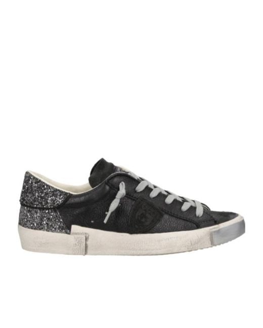 Philippe Model Black Prsx Glitter Sneakers