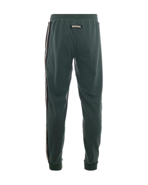 EA7 Green Logo Patch Tapered Pants for men
