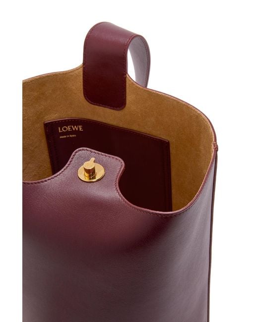 Loewe Red Medium Pebble Bucket Bag