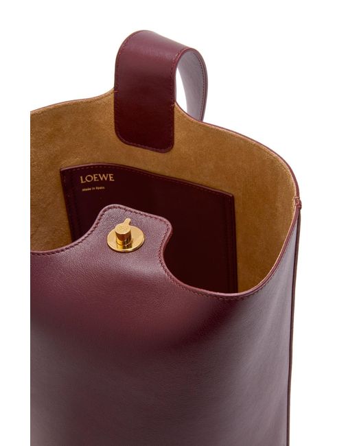 Loewe Red Medium Pebble Bucket Bag