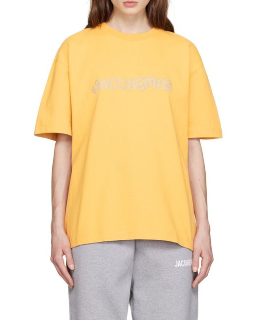 Jacquemus Multicolor Raphia Embroidered Logo T-Shirt for men