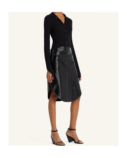 Courreges Black Ribbed Cardigan