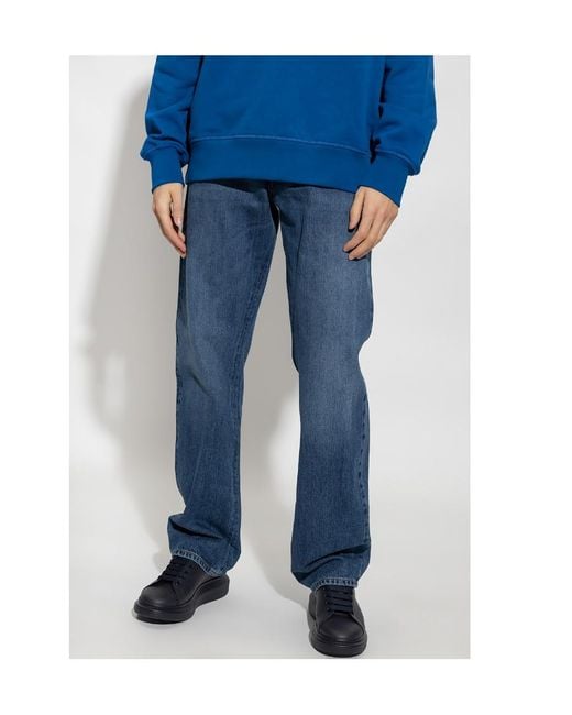 McQueen Blue Turn-Up Jeans for men