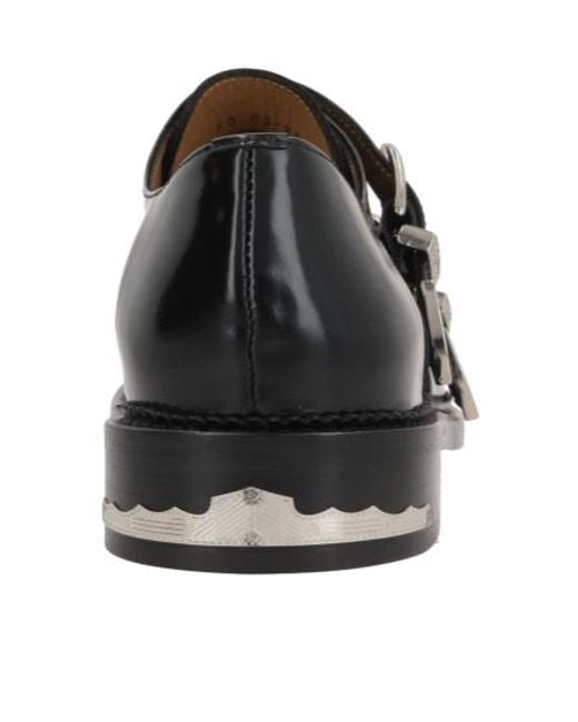 Toga Virilis Black Buckle Loafers for men
