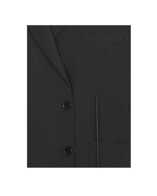 Lanvin Black Drawstring Waist Buttoned Blazer