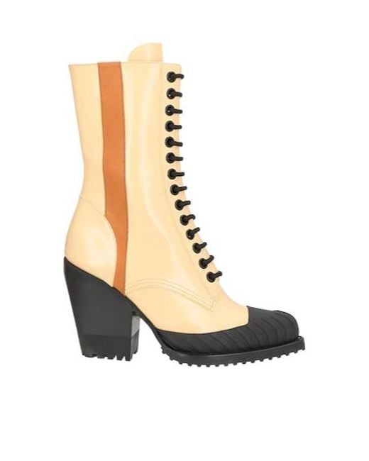 Chloé Metallic Twotone Laceup Ankle Boots