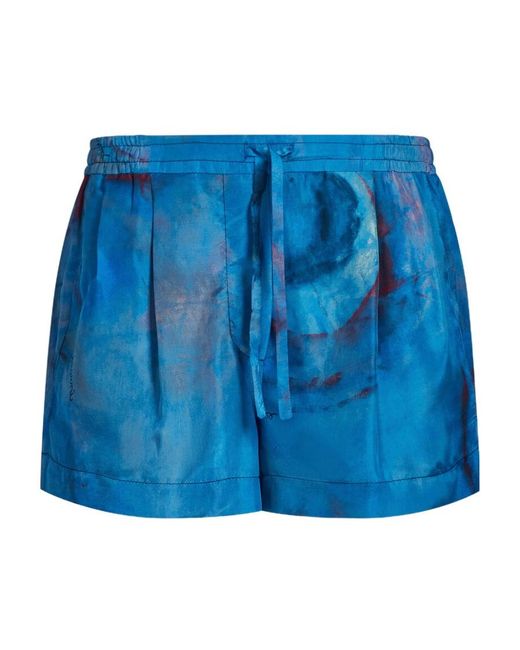Marni Blue Buchi Printed Drawstring Shorts