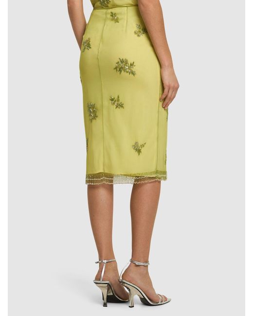 Blumarine Yellow Fringed Skirt