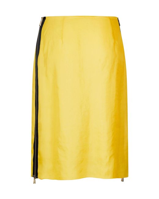 Fendi Yellow Straight-Leg Mid-Length Knee-Length Skirt