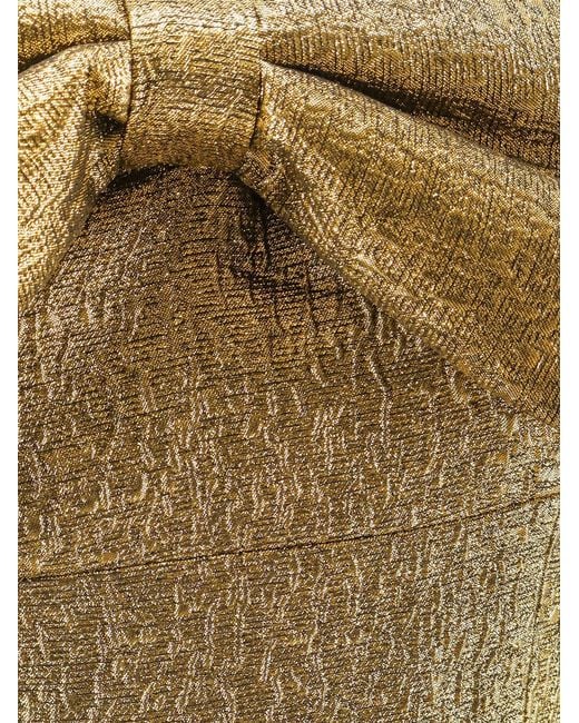 Self-Portrait Natural Metallic Jacquard Mini Dress