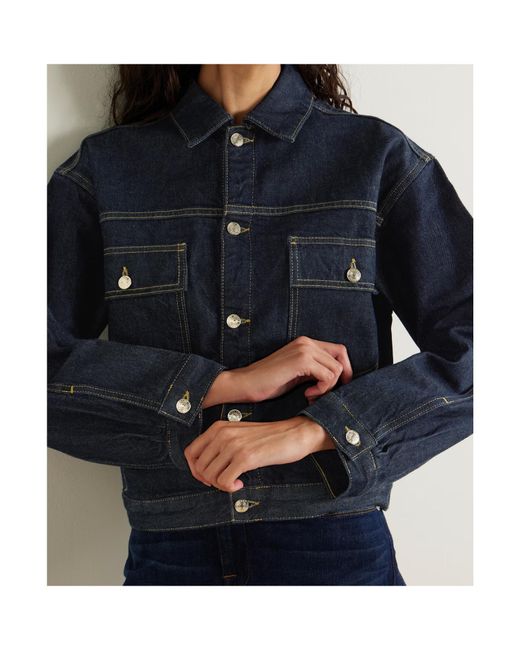 FRAME Blue Button Denim Jacket