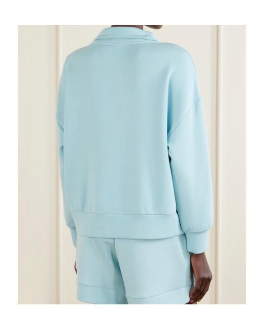 Varley Blue Long-Sleeved Half-Zip Sweatshirt