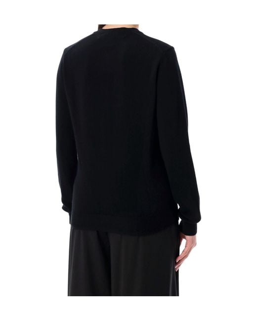 COMME DES GARÇONS PLAY Black Comme Des Garçons Play Logo Patch Crewneck Cardigan for men