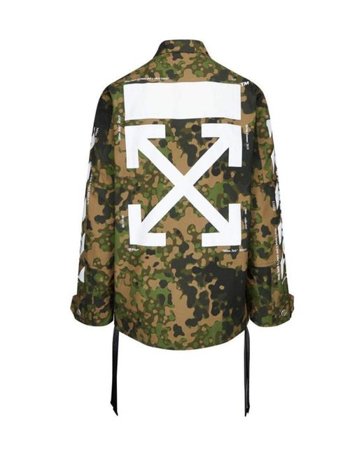 Off-White c/o Virgil Abloh Green Camouflage Printed Casual Jacket for men