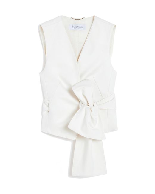 Max Mara White Zampa Bow Detailed Gilet