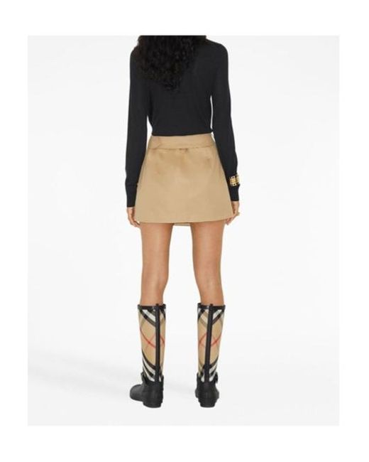 Burberry Natural Belted-Waist Mini Skirt
