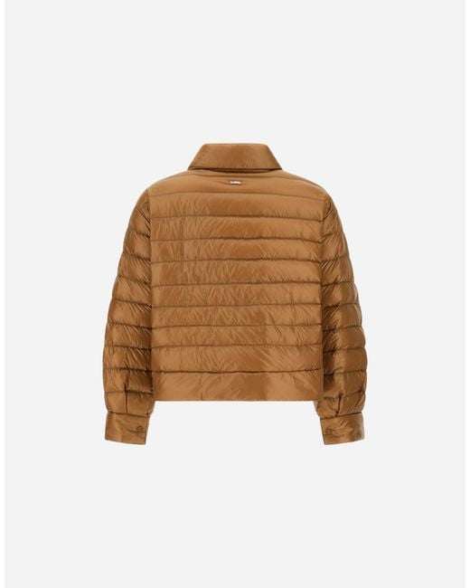 Herno Brown Boxy Quilted Down Jacket