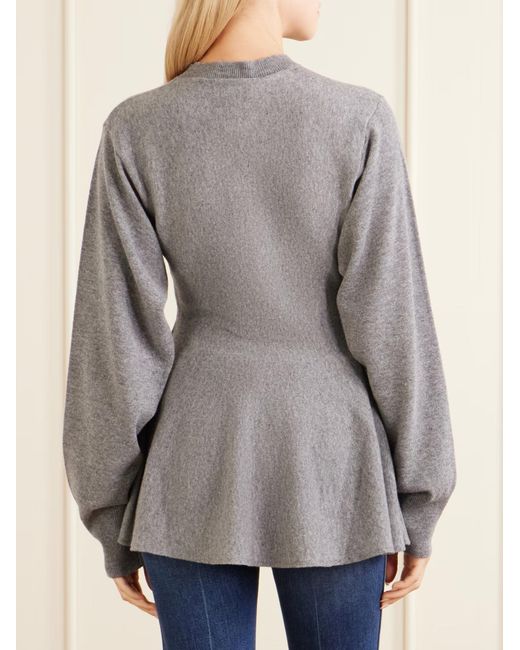 Stella McCartney Gray Wool Peplum Sweater