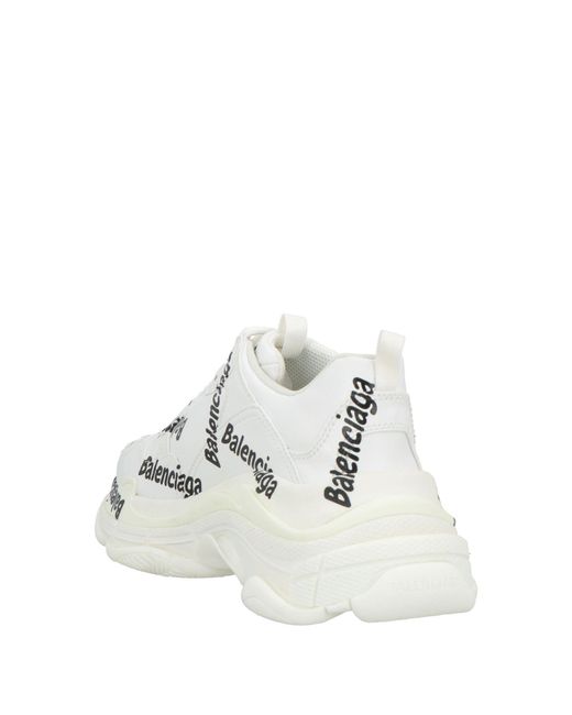 Balenciaga White Logo Platform Sneakers