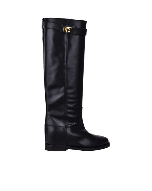 Via Roma 15 Black Round Head Boots