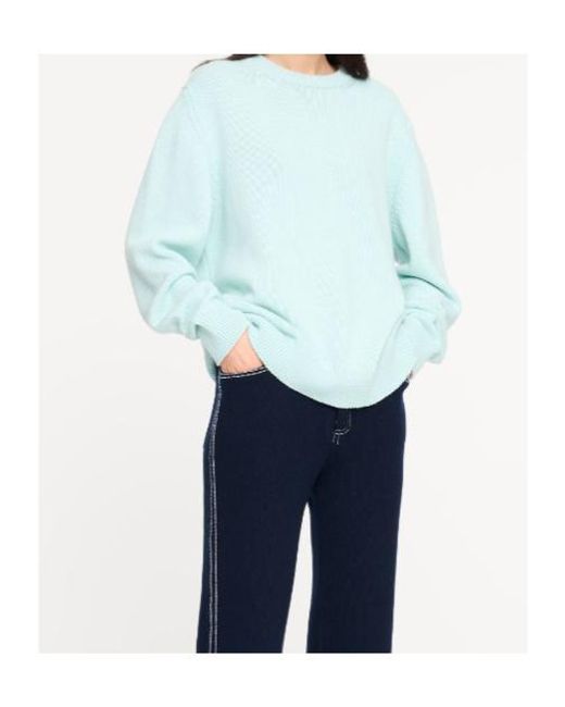 Barrie Blue Thistle-Motif Cashmere Sweater