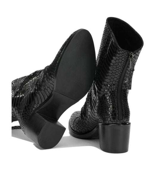 Strategia Black Round-Toe Ankle Boots
