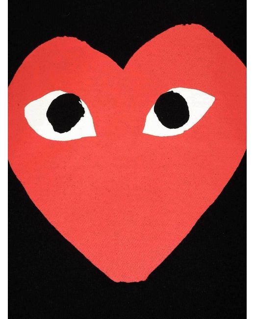COMME DES GARÇONS PLAY Black Comme Des Garons Play Heart Printed Crewneck T-Shirt for men