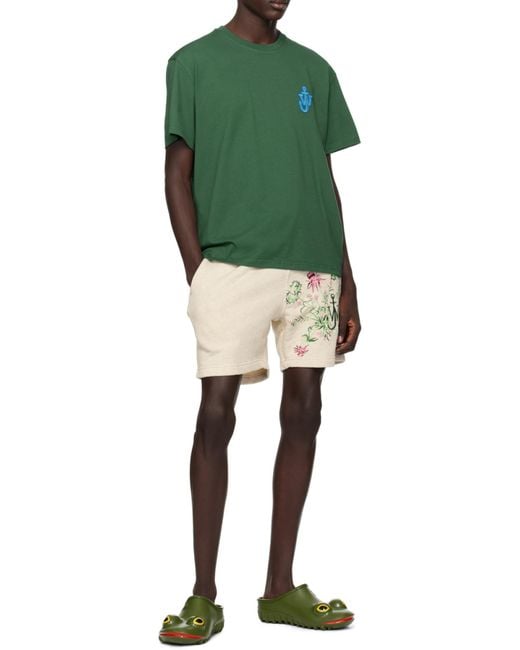 J.W. Anderson White Jw Anderson X Pol Anglada Logo Embroidered Drawstring Shorts for men