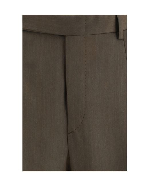 Brioni Gray Straight-Leg Pleated Tailored Trousers for men