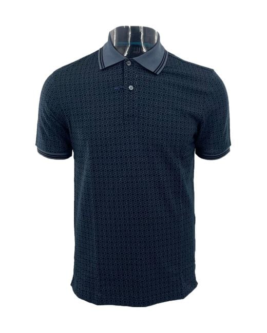 Dunhill Blue Buckle Short-Sleeved Polo Shirt for men