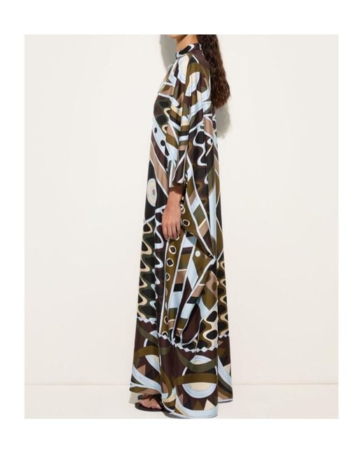 Emilio Pucci Multicolor Pucci Vivara-Printed Long-Sleeved Kaftan