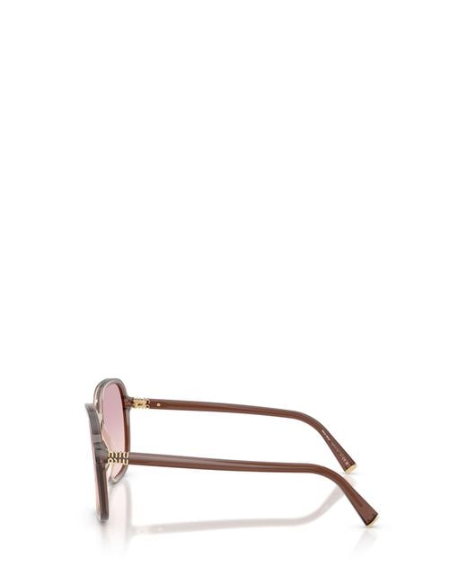 Miu Miu Pink Eyewear Square Frame Sunglasses