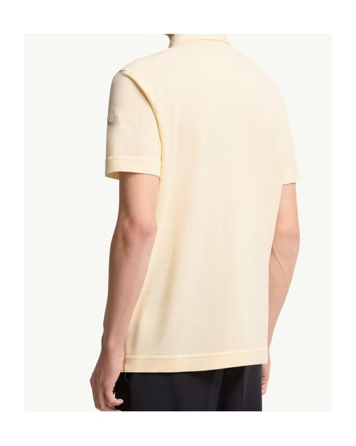 Moncler Natural Logo Patch Short-Sleeved Polo Shirt for men