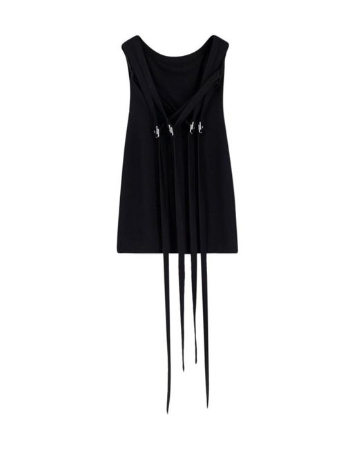 The Attico Black Viscose Blend Mini Dress