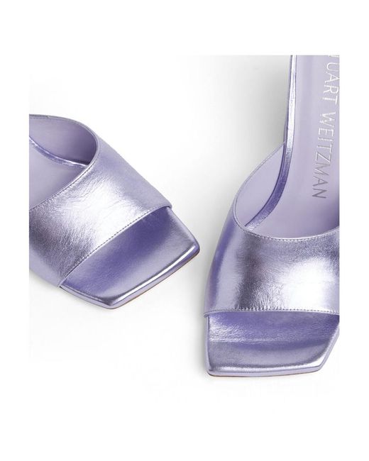 Stuart Weitzman White High Heeled Sandals With Thick Heels