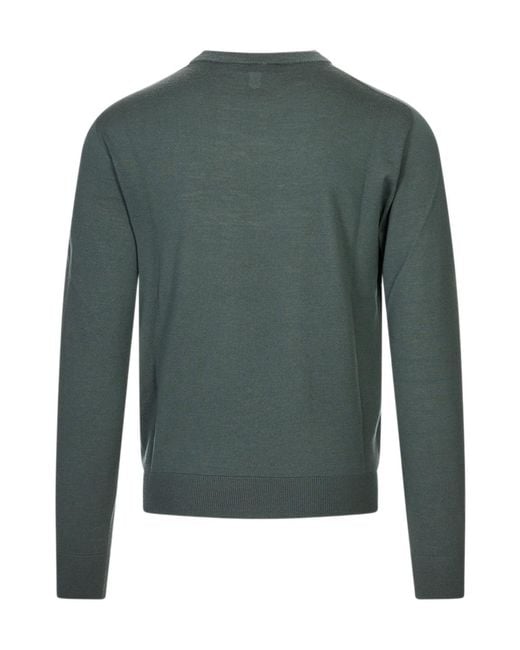 Canali Green Long-Sleeve Knit Top for men