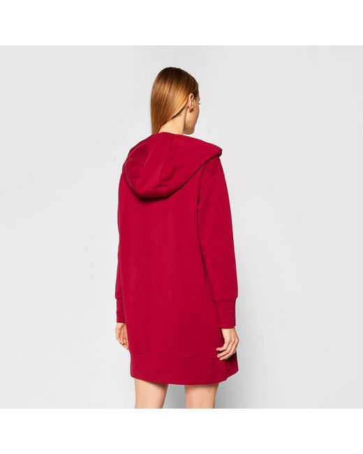EA7 Red Logo Hooded Dress