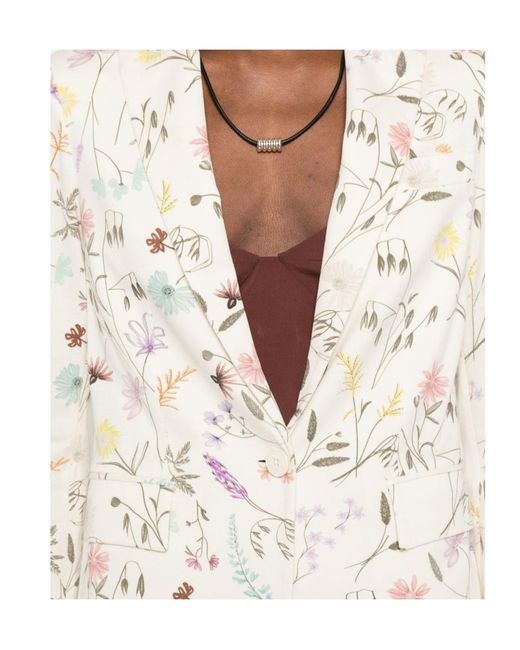 Circolo 1901 White Floral Print Blazer