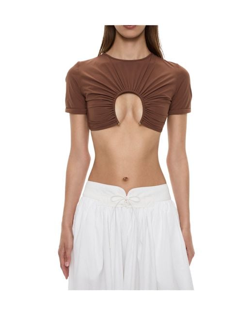 Christopher Esber White U-Prong Ruched Top