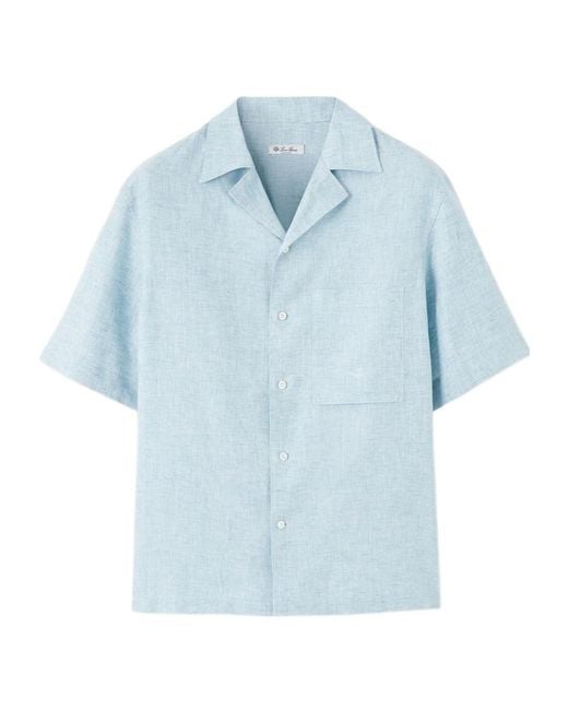 Loro Piana Blue Short-Sleeved Shirt for men