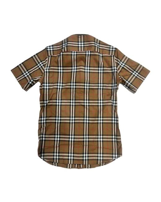 Burberry Multicolor Slim Fit Check Stretch Cotton Shirt for men