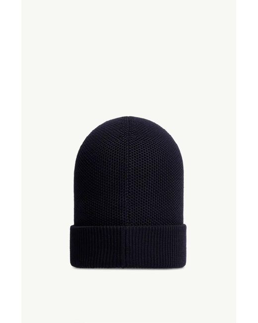Moncler Blue Wool Beanie for men