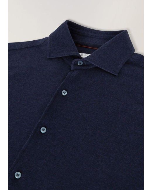 Loro Piana Blue Logo Long-Sleeved Shirt for men